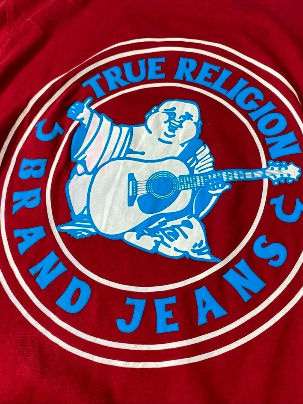 NWT  True Religion Men's Buddha Logo Tee Red Dahlia-Burgundy T Shirt Medium